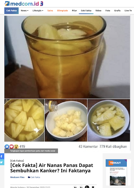 Manfaat air rendaman nanas